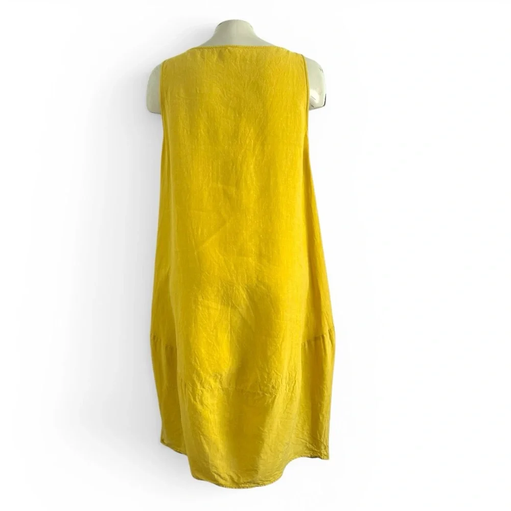 APUNTOB ITALY LINEN BARREL EGG MIDI MAXI DRESS SZ XL - Picture 4 of 5